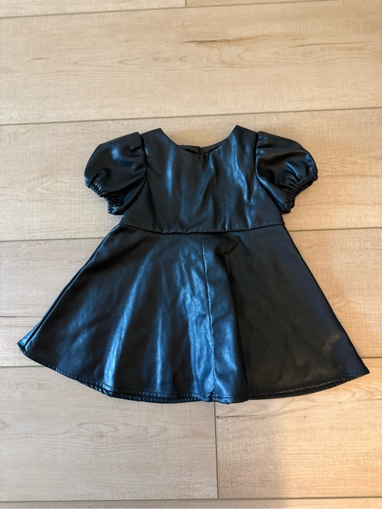 GAP Other - Baby GAP Girl’s Faux Leather Short Sleeved Swing Dress Black 6-12 months